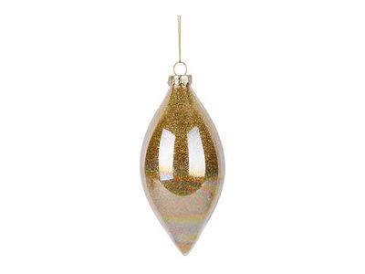 Hanger Shiny Drop Goud 6x6xh13cm Glas 