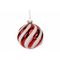 Kerstbal Spiral Rood Wit D10cm Glas  