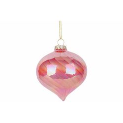 Hanger Swirl Drop Roze 8x8xh8cm Glas  