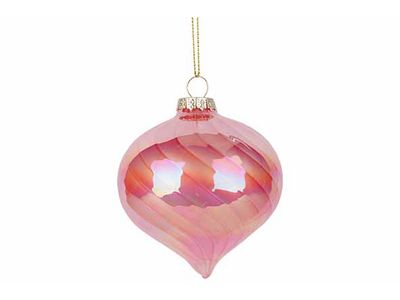 Hanger Swirl Drop Roze 8x8xh8cm Glas 