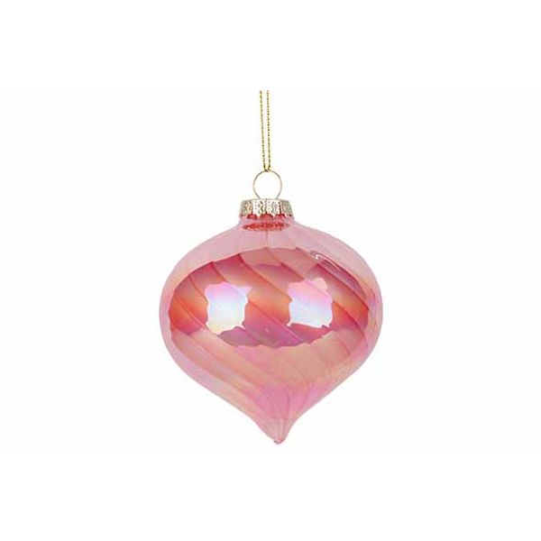 Hanger Swirl Drop Roze 8x8xh8cm Glas  