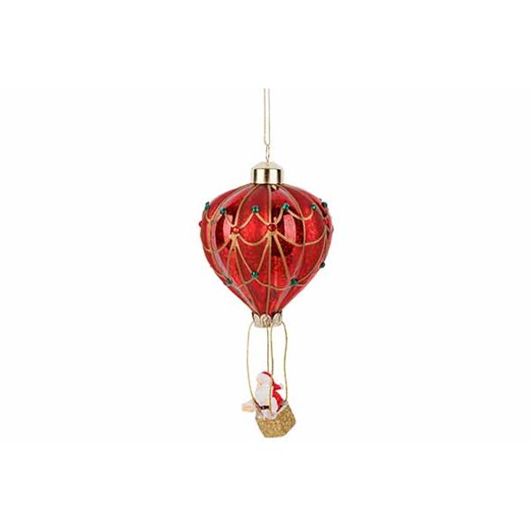 Hanger Air Balloon Rood 8x8xh9cm Glas  