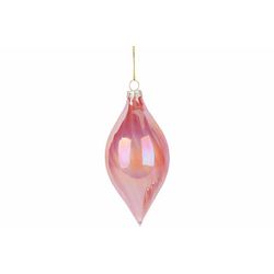 Hanger Swirl Drop Roze 6x6xh14cm Glas  