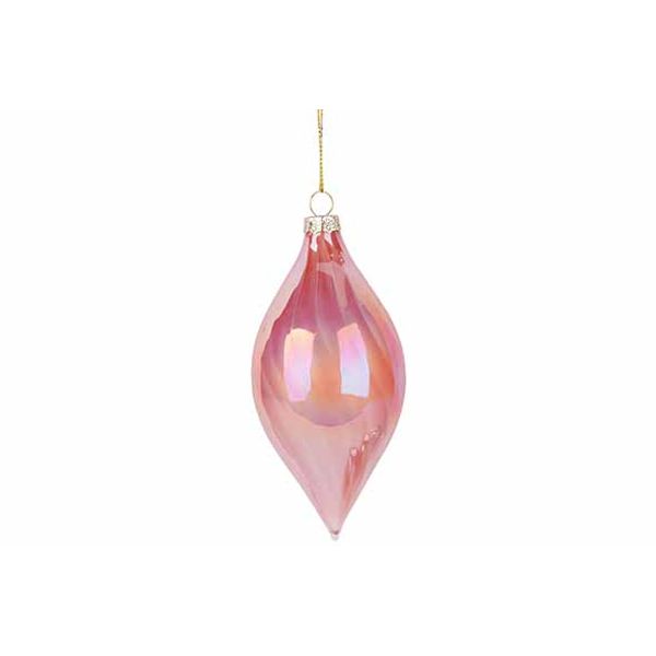 Hanger Swirl Drop Roze 6x6xh14cm Glas  