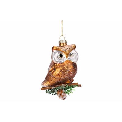 Hanger Owl Bruin 8x6xh11cm Glas   Cosy @ Home