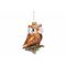 Hanger Owl Bruin 8x6xh11cm Glas  