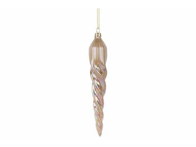 Hanger Cone Iridescent Creme 3x3xh20cm G Las