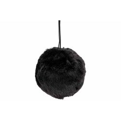 Kerstbal Fur Zwart 10x10xh10cm Rond Foam  