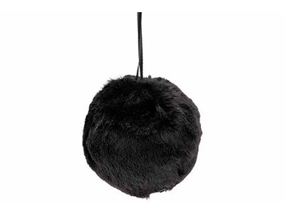 Kerstbal Fur Zwart 10x10xh10cm Rond Foam 