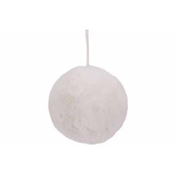 Kerstbal Fur Creme 10x10xh10cm Rond Foam  