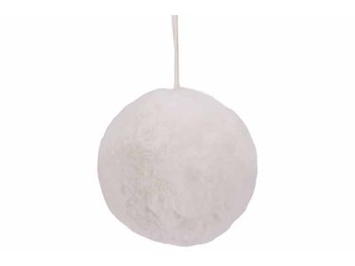 Kerstbal Fur Creme 10x10xh10cm Rond Foam 
