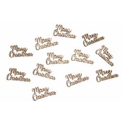 Cosy @ Home Strooideco Set12 Merry Christmas Champag Ne 9x2xh12cm Hout 