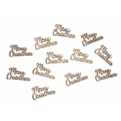 Strooideco Set12 Merry Christmas Champag Ne 9x2xh12cm Hout  Cosy @ Home