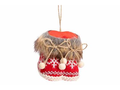Hanger Boots Rood Wit 8x8xh7,5cm Textiel 