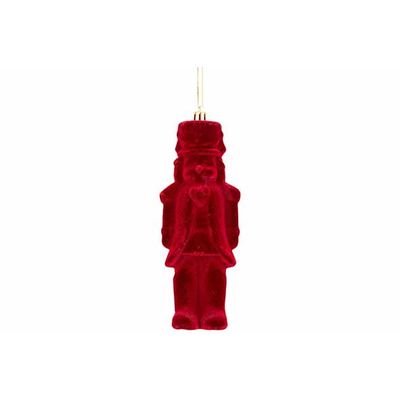 Hanger Nutcracker Flocked Bordeau X 6x4xh15cm Kunststof  Cosy @ Home