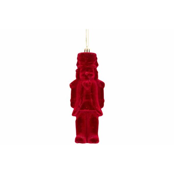 Hanger Nutcracker Flocked Bordeau X 6x4xh15cm Kunststof 