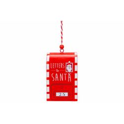 Hanger Mailbox Rood Wit 7x5xh11cm Metaal  