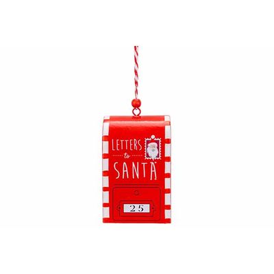 Hanger Mailbox Rood Wit 7x5xh11cm Metaal   Cosy @ Home