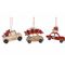 Hanger Set6 Cars Rood 7xh8cm Hout  