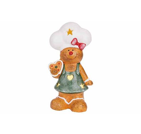 Figure Coockie Led Vert 20x14xh37cm Ceramique Excl 3 Piles Aaa  Cosy @ Home