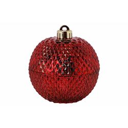 Cosy @ Home Geurkaars Xmas Ball Winter Berry Rood 11 X11xh13cm Glas 