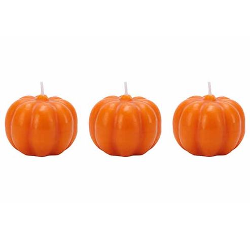 Kaars Set3 Pumpkin Oranje 6x6xh5cm   Cosy @ Home