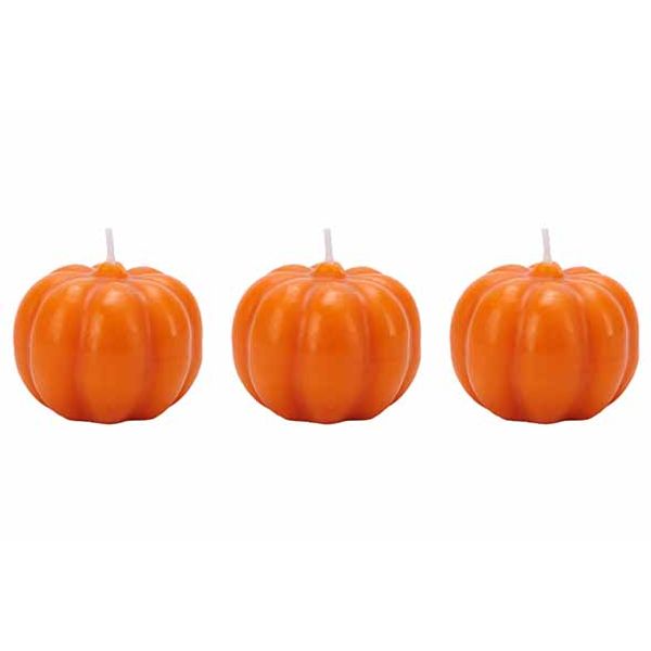 Cosy @ Home Kaars Set3 Pumpkin Oranje 6x6xh5cm 