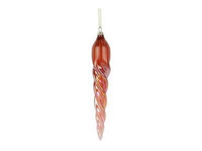 Hanger Spiral Iridescent Roze 3x3xh20cm Glas