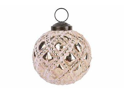Kerstbal Rose Goud D8cm Glas 