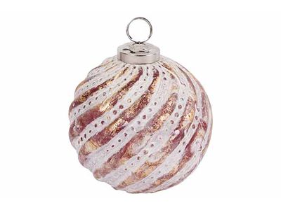 Kerstbal Antique Gold Creme D10cm Glas 