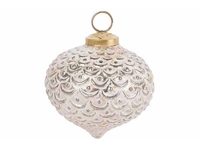 Hanger Tol Antique Gold Creme 10x10xh9cm  Glas