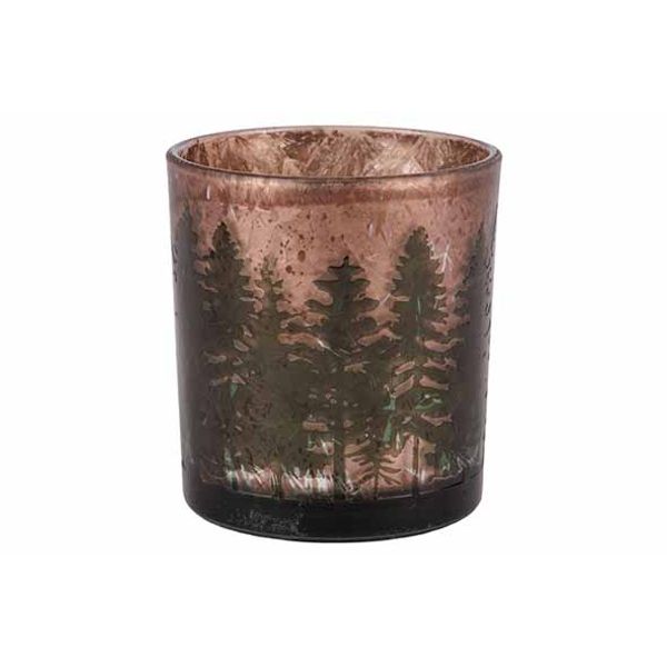 Cosy @ Home Theelichthouder Forest  Groen 7x7xh8cm R Ond Glas