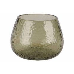 Cosy @ Home Theelichthouder Hammered Groen 10x10xh7, 5cm Glas 