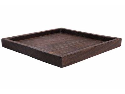 Schaal Zwart 30x30xh3cm Vierkant Hout 