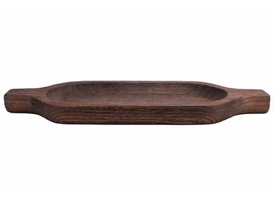Schaal Zwart 18x44xh4cm Ovaal Hout 