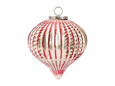 Hanger Tol Antique Gold Rood 13x13xh14cm  Glas