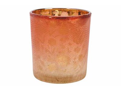 Bougeoir Pumpkins Orange 7x7xh8cm Verre 