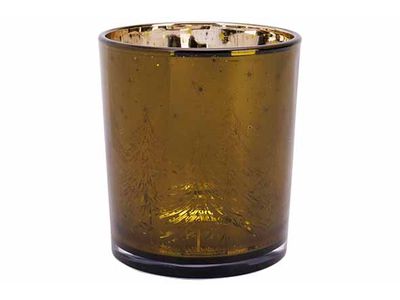 Theelichthouder Trees Groen 9x9xh10cm Gl As