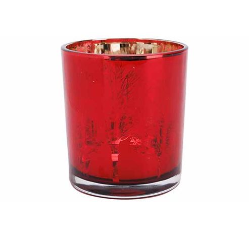 Theelichthouder Trees Rood 7x7xh8cm Glas   Cosy @ Home