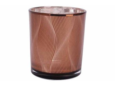 Bougeoir Waves Brun 9x9xh10cm Verre 