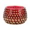 Theelichthouder Golden Dots Rood 8x8xh6c M Glas 