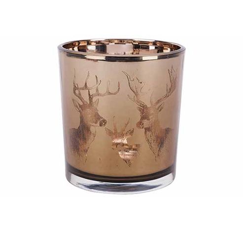 Bougeoir Deers Brun 7x7xh8cm Verre   Cosy @ Home