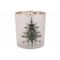 Theelichthouder Green Tree Wit Goud 7x7x H8cm Glas 