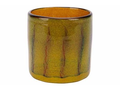 Theelichthouder Groen 10x10xh10cm Glas 