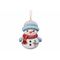 Hanger Snowman Wit Blauw 11x13xh,3cm Hou T 