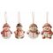 Hanger Set12 Snowman  Wit Bruin 17x17xh2 Cm Hout 