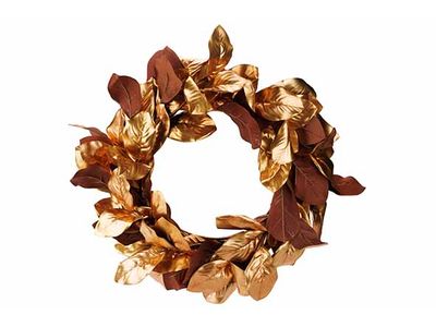 Krans Leaves Goud 12x12xh61cm Rond Kunst Stof
