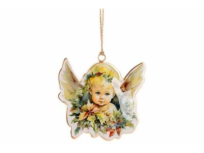 Hanger Vintage Angel Bruin 10x,5xh10cm I Jzer
