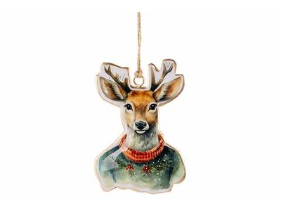 Hanger Vintage Deer Bruin 7x,5xh10cm Ijz Er