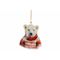 Hanger Vintage Bear Rood Wit 9x1xh11cm I Jzer 